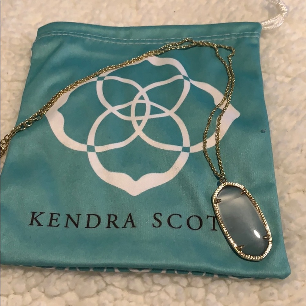 Kendra Scott Reid Clear Grey & Gold Necklace